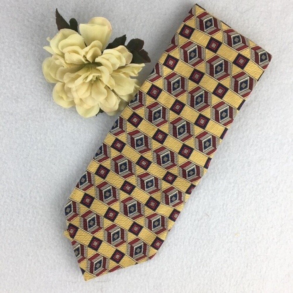 Givenchy Men's Silk Tie Yellow Graphic Print Business Tie